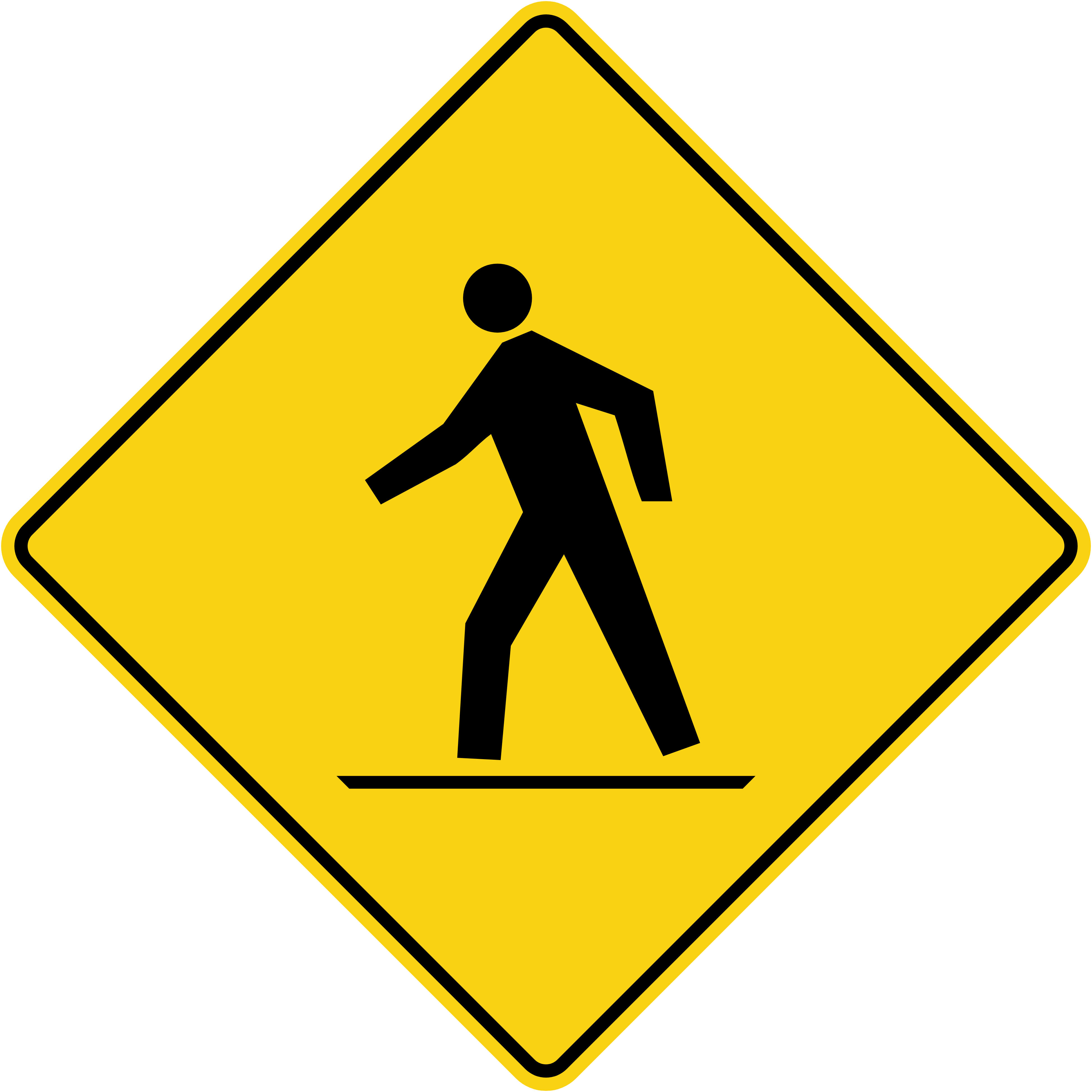 <p>What does a sign with a person walking on it means?</p>