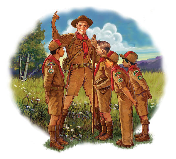 <p>(n). An adult in charge of a group of Scouts. </p>