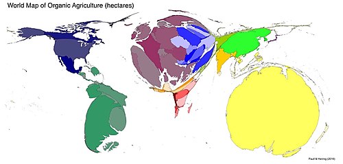 <p>Thematic map</p><p>Transforms space so the political unit with the greatest value for some type of data is represented by the largest relative area</p>