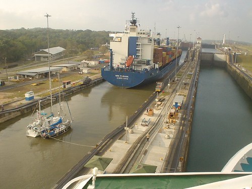 a ship canal 40 miles long across the Isthmus of Panama built by the United States (1904-1914)
