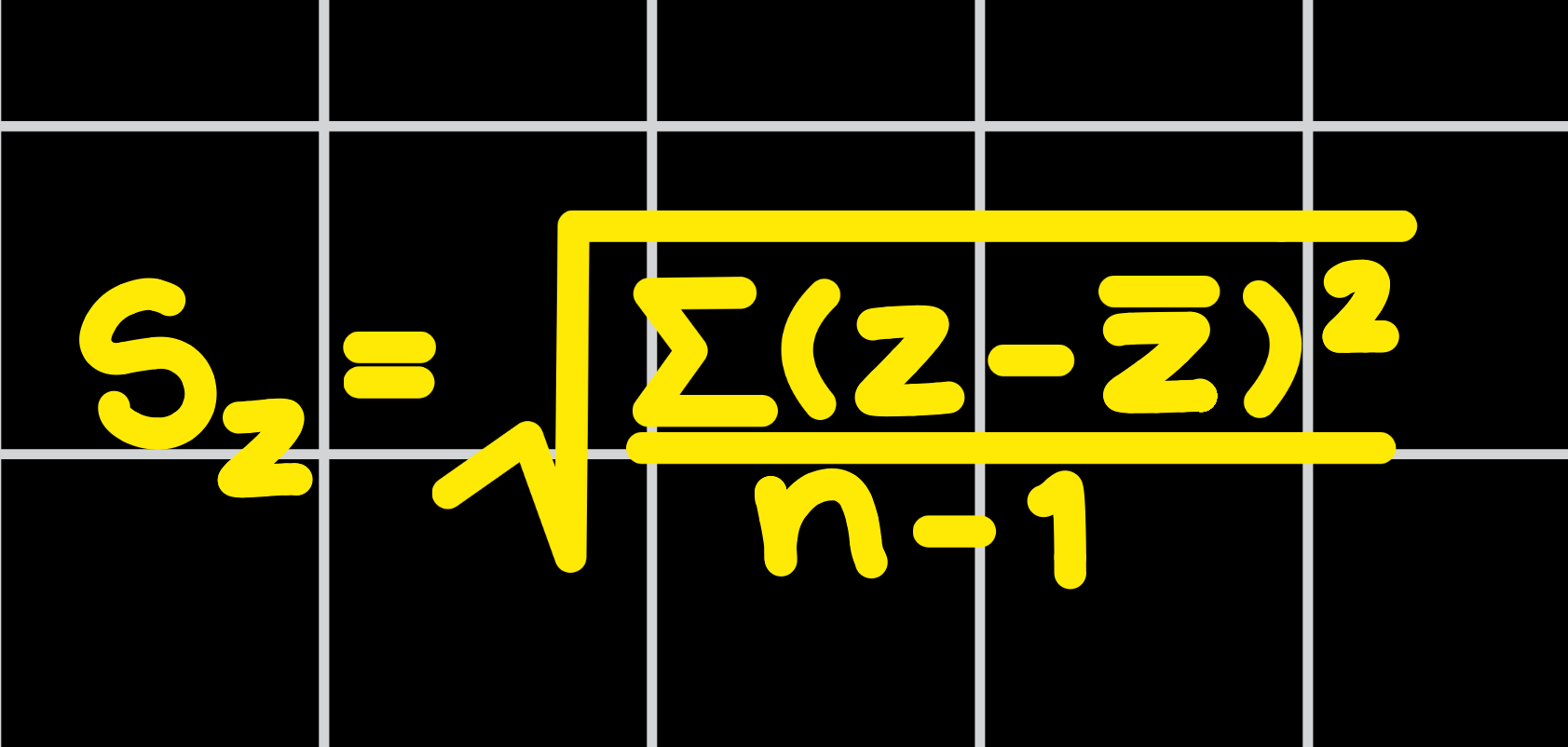 <ol><li><p>square your Sample z-Score Variance</p></li></ol><ol><li><p>YOU’LL ALWAYS GET THE ANSWER 1; z-Score properties state z-Score Standard Deviation will always equal 1 (S_z = 1)</p></li></ol><p></p><p>NOTE: when you do anything with a z-Score, you’ll need to have already solved your OG Population and Sample Standard Deviation. You literally need that JUST to get your z-Score. Everything is new after that!</p>