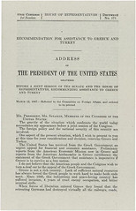 <p>an international relations policy set by the U.S. President Harry Truman in a speech on March 12, 1947; stated that the U.S. would support Greece and Turkey with economic and military aid to prevent them from falling into the Soviet sphere; often referred to as the beginning of the US policy of containment</p>