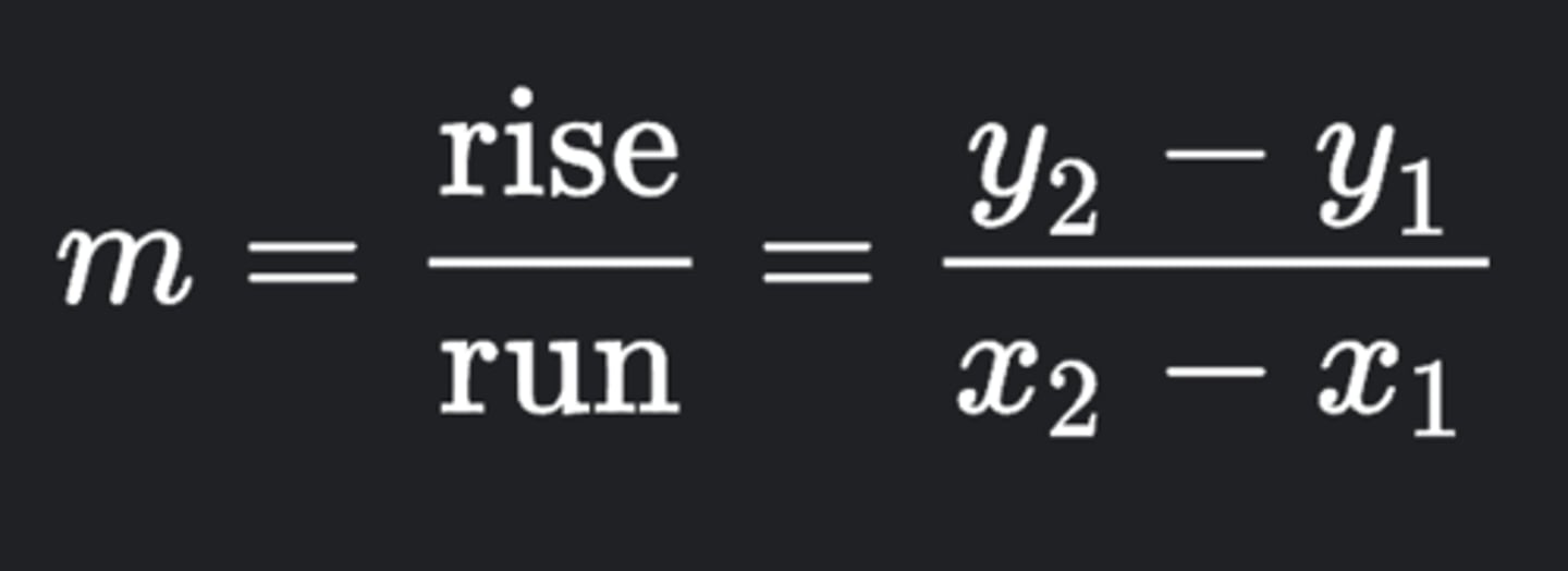 <p>m = (y2 - y1) / (x2 - x1)</p>