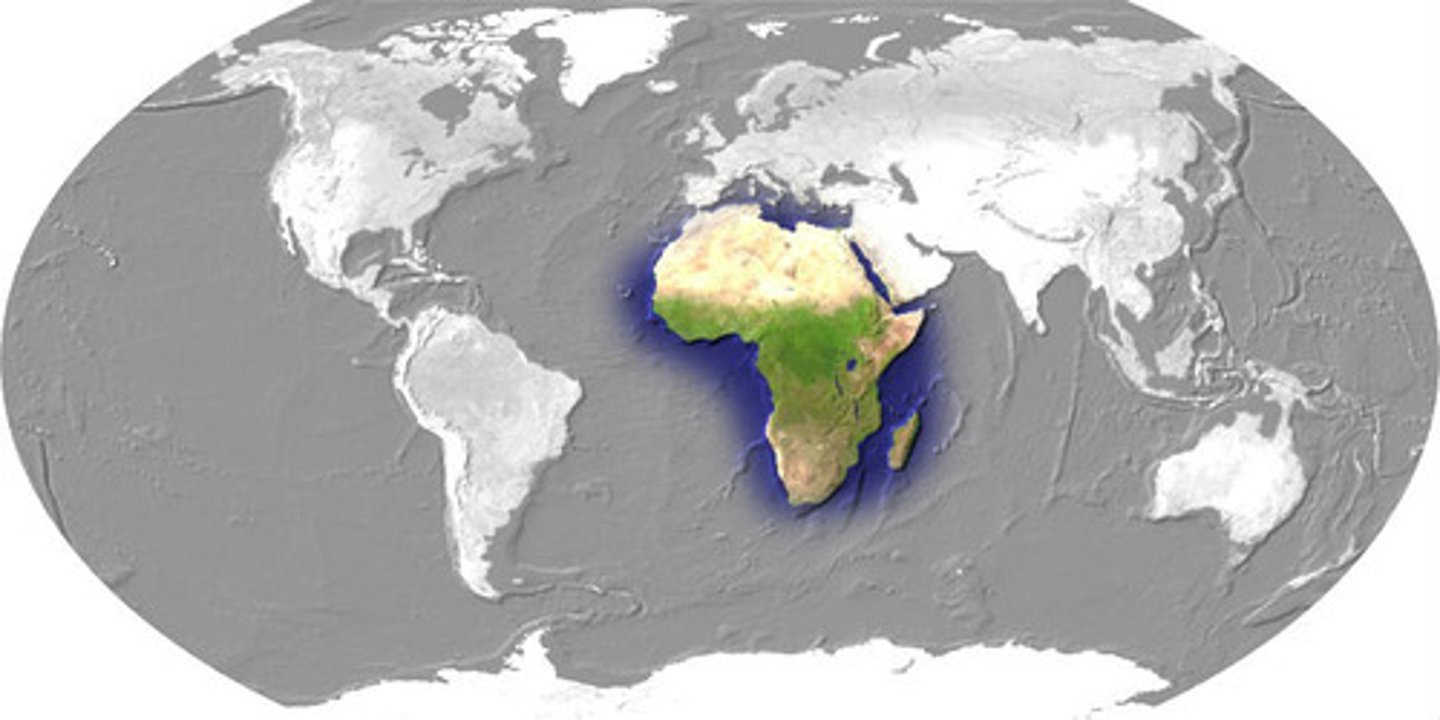 <p>In West-Afrika, aan de kust.</p>