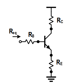<p>Assuming ro → infinity, What is Req for a BJT when looking into the base and there is stuff on C and E?</p>
