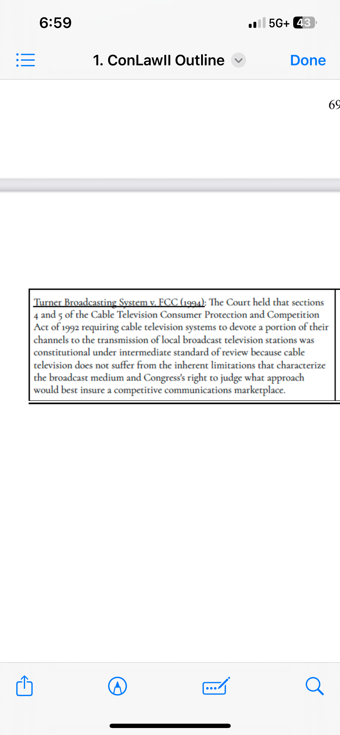 <p>Turner v. Broadcasting </p>