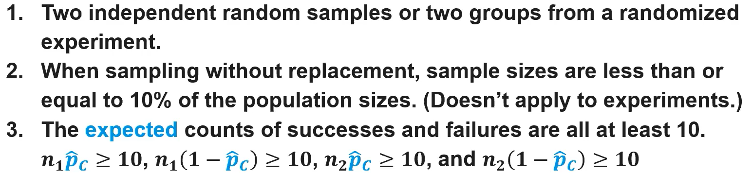 <p>Note: p̂<sub>C</sub> = combined proportion of successes / combined number of observations</p><p></p>