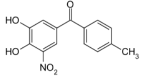 <p><span>Reversible COMT inhibitor</span></p><ul><li><p><span>Long duration of action 8-12 hrs</span></p></li><li><p><span><strong>Works in brain and periphery</strong></span></p></li><li><p><span>Side effect: Hepatic toxicity – 3 fatalities after marketing</span></p></li><li><p><span>Side effect: severe diarrhea</span></p></li></ul><p></p>