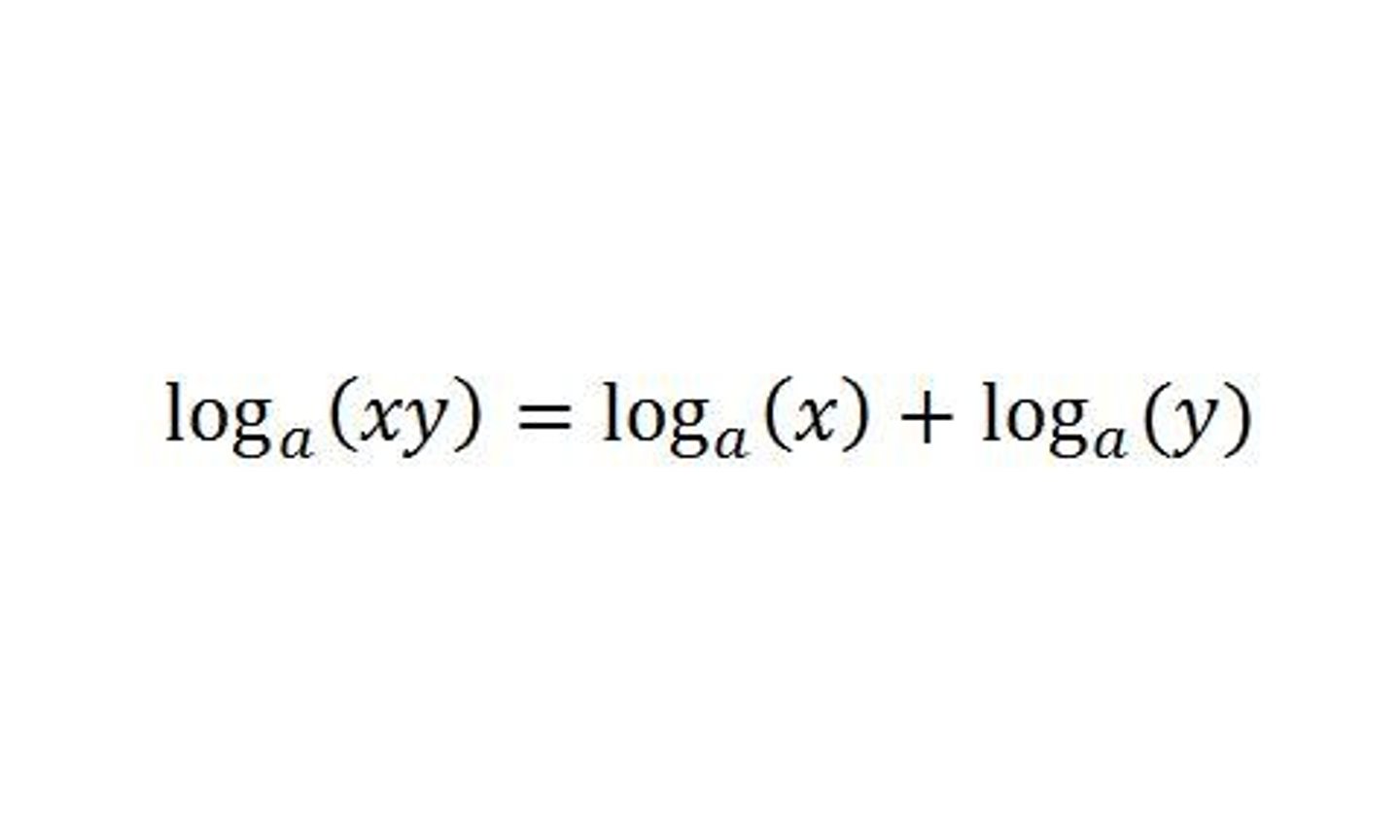 <p>logb(x ∙ y) = logb(x) + logb(y)</p>