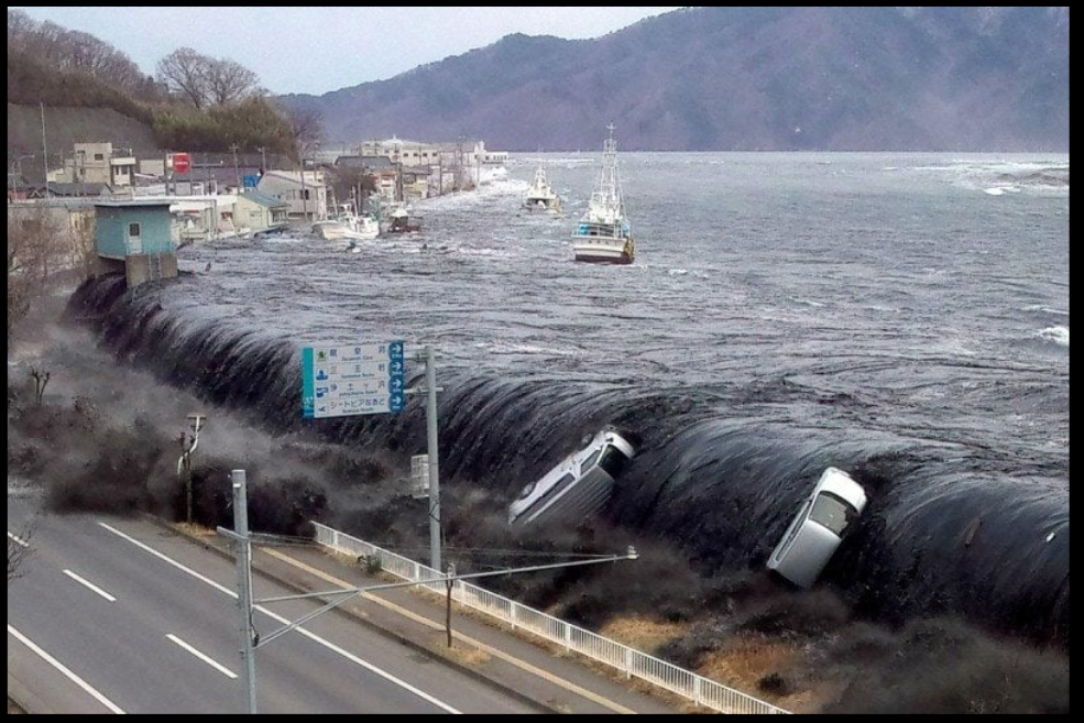 <p><span>Also known as a </span><span style="color: yellow;"><strong>seismic sea wave</strong></span><span>, is a series of waves in a water body caused by the displacement of a large volume of water, generally in an ocean or a large lake.</span></p>