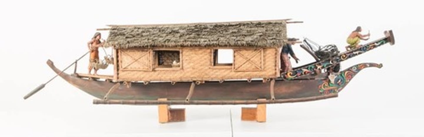 <p>With a detachable a frame roof, and is supported by a "katig" that allows the boat to float steadily</p>