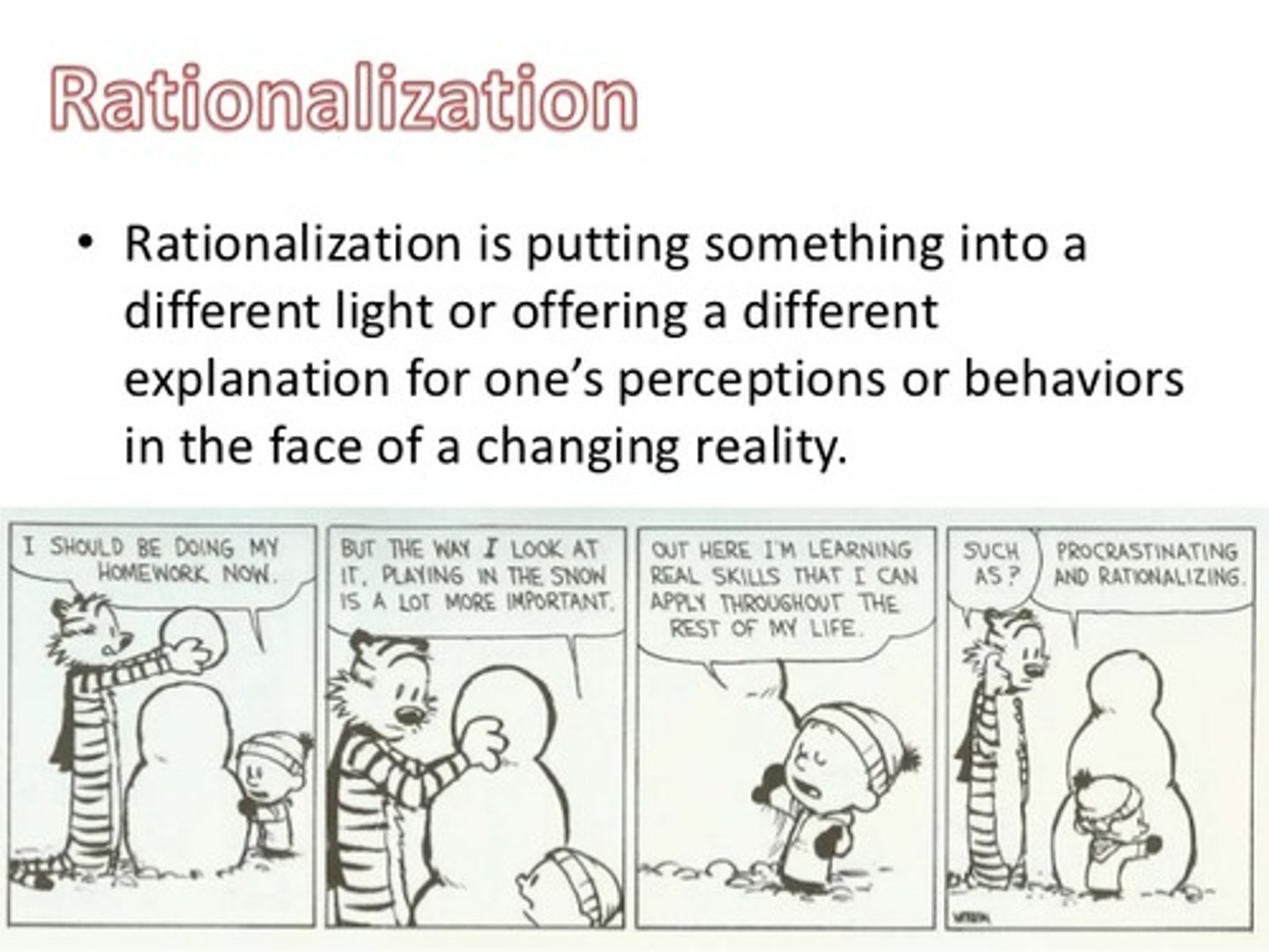 <p>(C) Rationalization</p><p>Zane is convincing himself that it wasn't his fault using false logic, which is characteristic of Rationalization.</p>