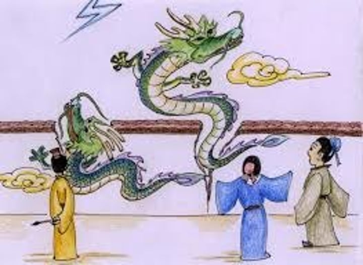 <p>Let me tell you the story of the idiom finishing touch. In ancient China, there was another very famous painter, his name was Zhang Shengyou. He could paint things like real things. Once, the emperor asked him to paint wall paintings for a newly built temple. He only spent three days I drew four dragons. People passing by said the four dragons were well drawn, but they found that none of the dragons had eyes. Zhang Sheng lobbied, "If I paint them eyes, they'll turn into real dragons and fly away!" People didn't believe it, so he painted the eyes of a dragon, and the dragon really lived and flew away. In the sky, the dragon without eyes remained on the wall. According to this idiom, people call an important stroke on a painting "the finishing touch", which means that the last part of the work is the most exciting and important part of the work.</p>