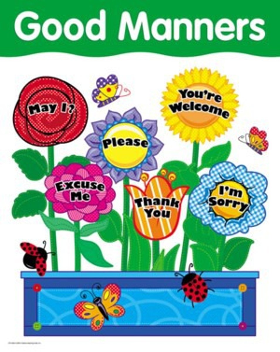 <p>good manners, good breeding</p>