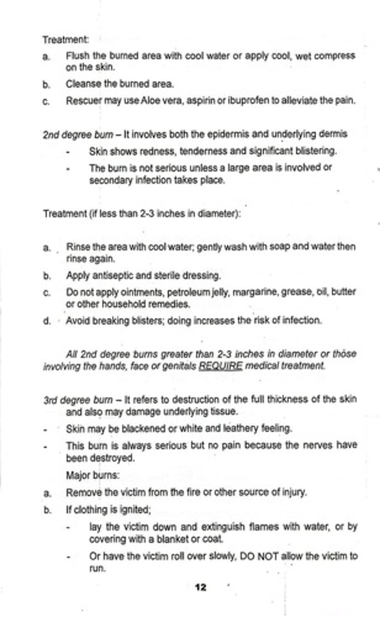 <p>Limited to the outer layer of the skin (epidermis); skin is red and tender, may have swelling without blistering.</p>