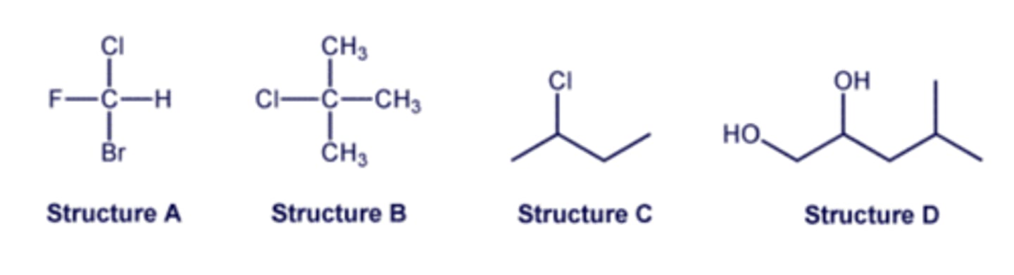 <p>Which of the illustrated molecules contain tetrahedral stereogenic centers?</p>