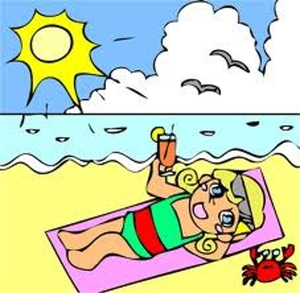 <p>to sunbathe</p>