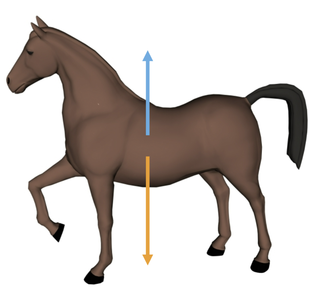 <p>What direction is the blue arrow pointing?</p>