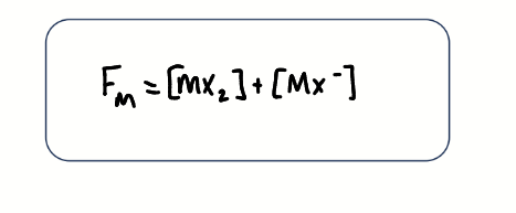 <p>Formal concentation of M is the sum of [MX<sub>2</sub>] and [MX<sup>-</sup>] at equilibrium in mol dm<sup>-3</sup> </p>