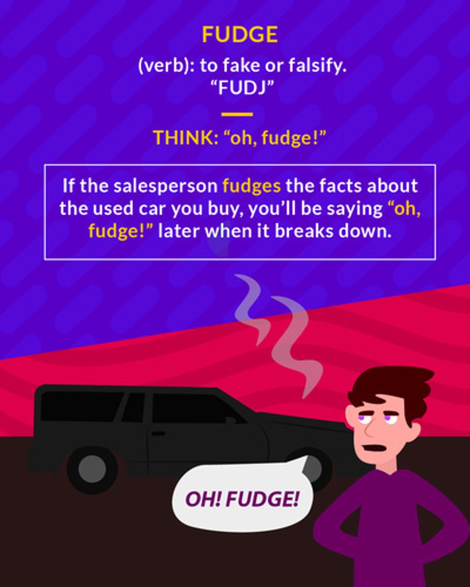 <p>(verb) to fake or falsify</p>