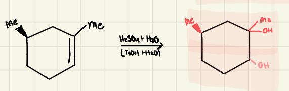 <p>Hydration: the OH goes to the most subbed carbon</p>
