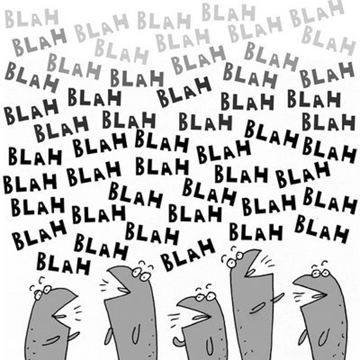 <p>Using too many words</p>