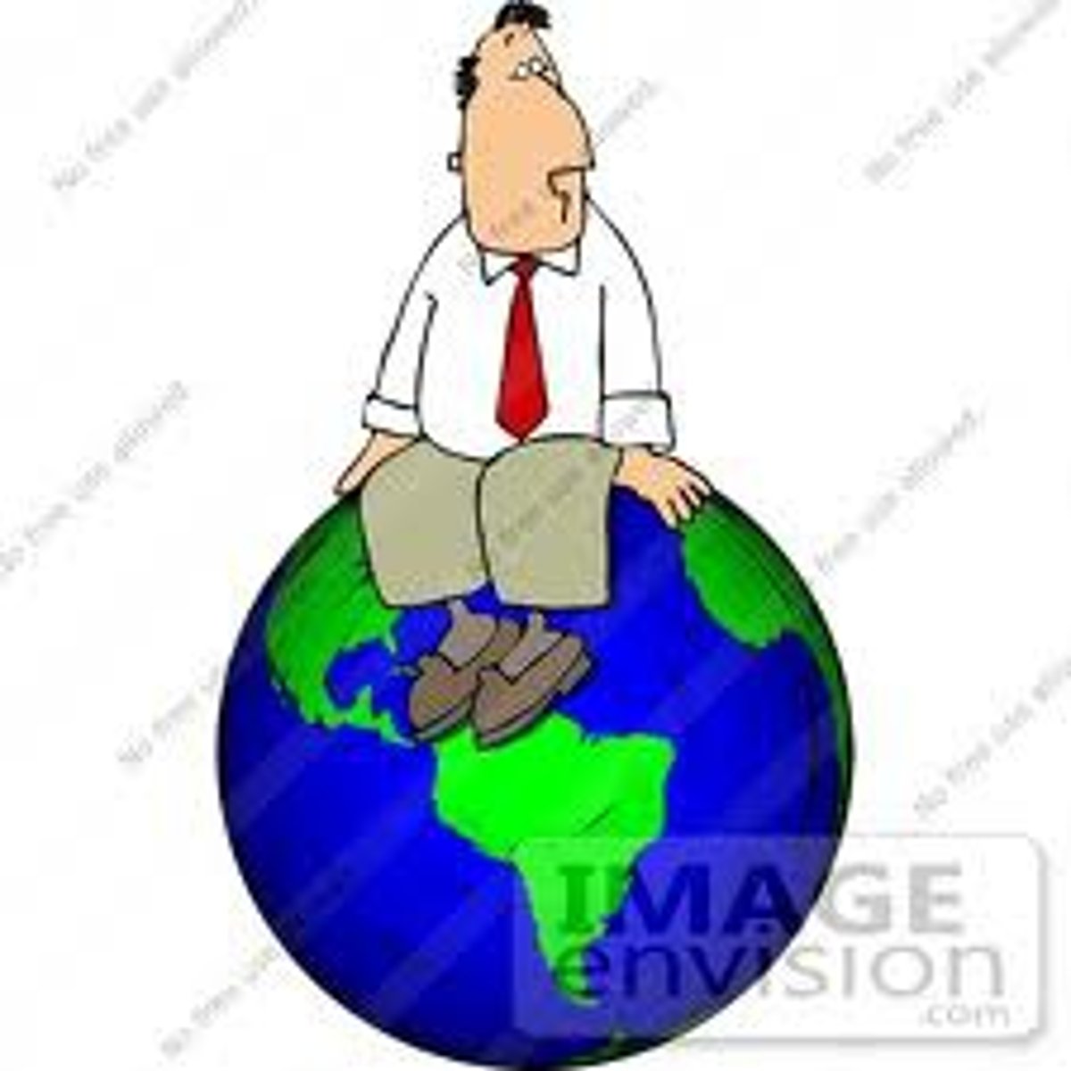 <p>He is sitting on ___ of the world.</p>