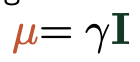 <p>= spinning charge (internal angular momentum), I, gives magnetic moment</p><p>= magnetic moment, <span>μ, of a nucleus is proportional to spin angular momentum, <strong>I</strong></span></p><p>gyromagnetic ratio = constant of proportionality </p>