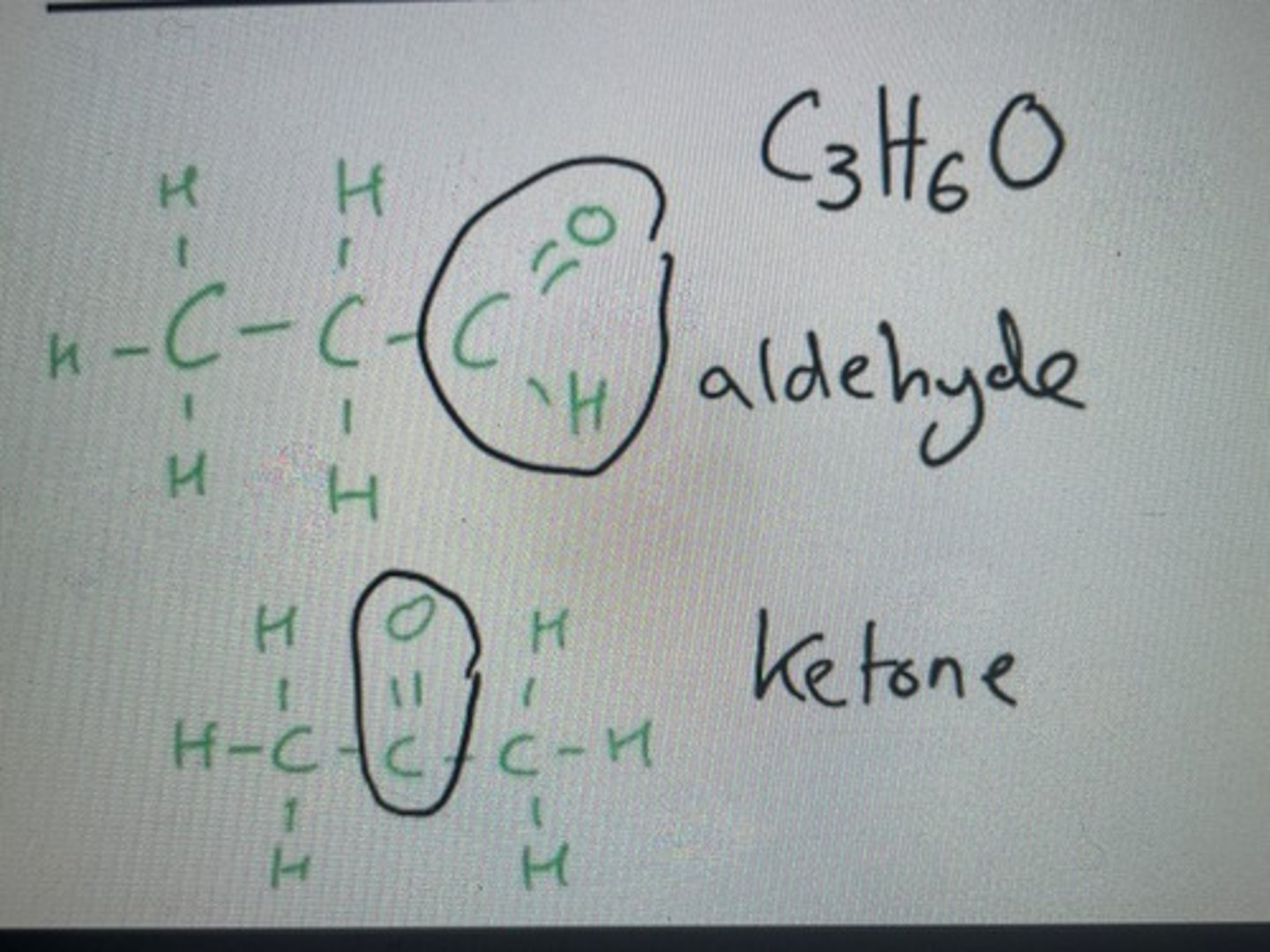 <p>Functional group isomer of C3H6O</p>