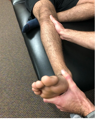 <ul><li><p>external rotation test for fibular fracture</p></li><li><p>pry open mortis putting pressure on lateral side of ankle</p></li><li><p>send for leg xray if pain</p></li><li><p>this is an INDIRECT test for fracture</p></li></ul><p></p>