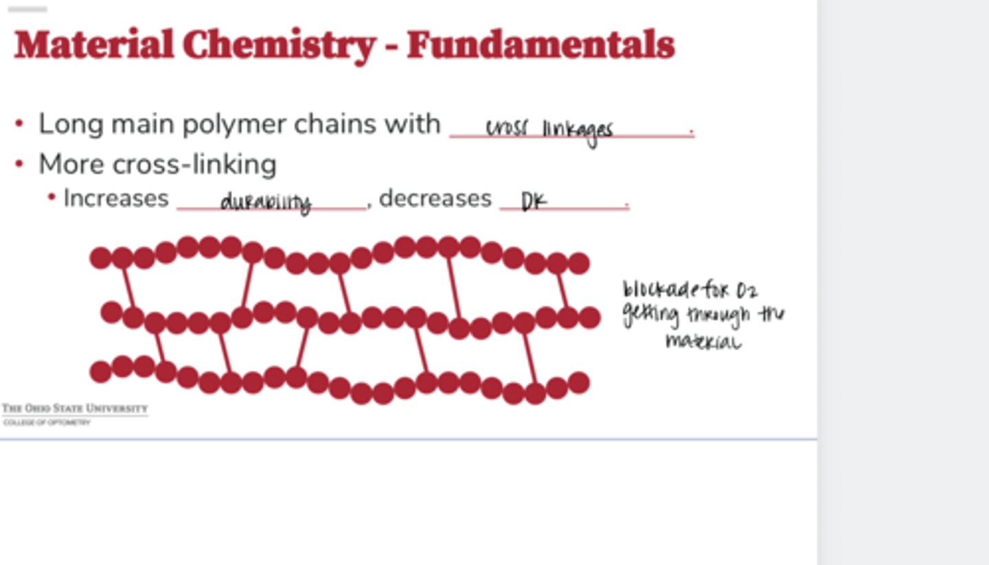 <p>More cross linking in a polymer structure will increase _______ and decrease ______</p>
