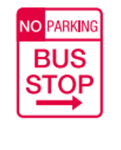 <p>What does a Bus Stop sign mark?</p>