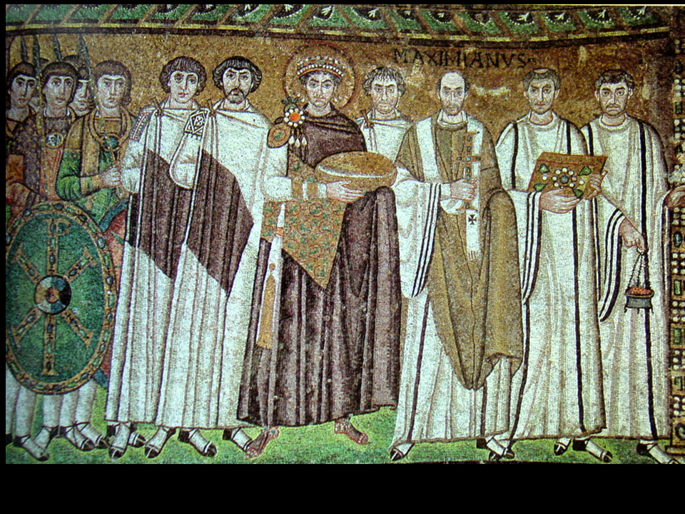 Court of Emperor Justinian of Byzantium w/ Bishop Maximianus