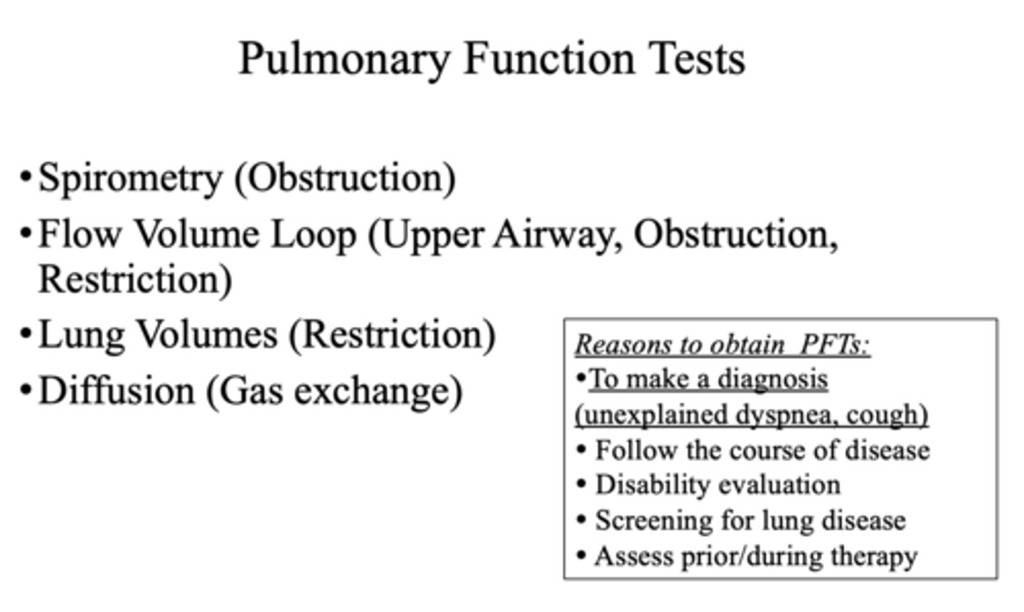 <p>Pulmonary function tests (PFTs) </p>