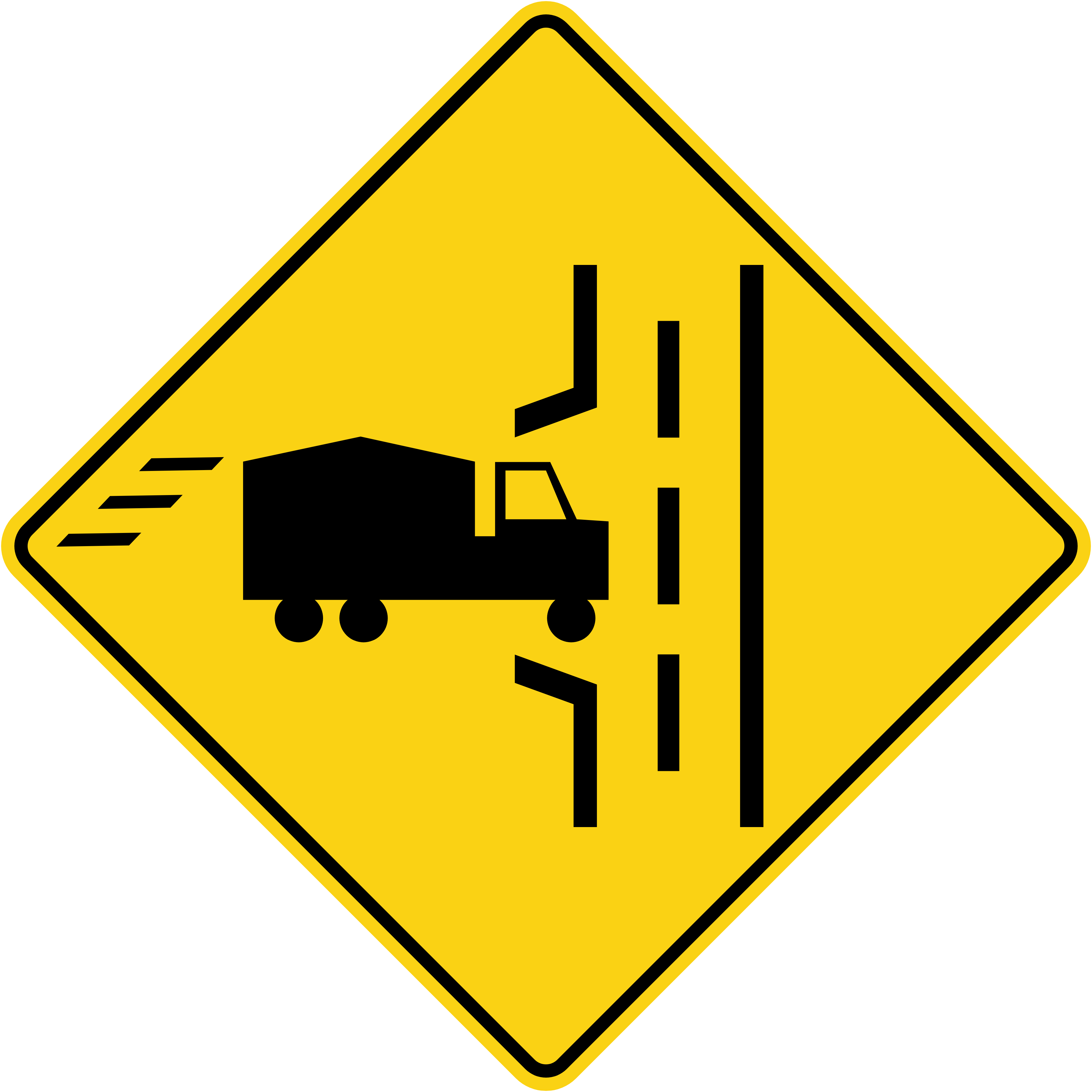<p>What does this sign warn for the left side of the road ahead?</p>