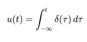 <p>The unit step function is the integral of the unit impulse:</p>
