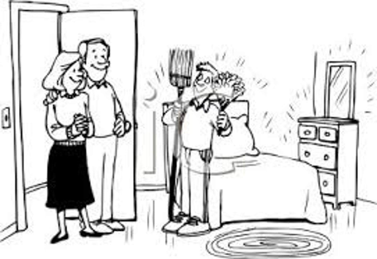 <p>straighten the room</p>