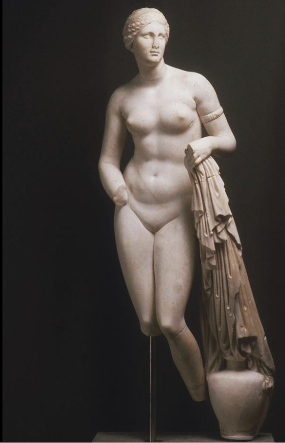 <ul><li><p>Roman copy</p></li></ul><p>material: marble</p><p>Date: 350 BCE</p><p>Historical Period: Late classical period</p><p>4’ll ¾<br>location: Glyptothek, Munich</p><p></p>