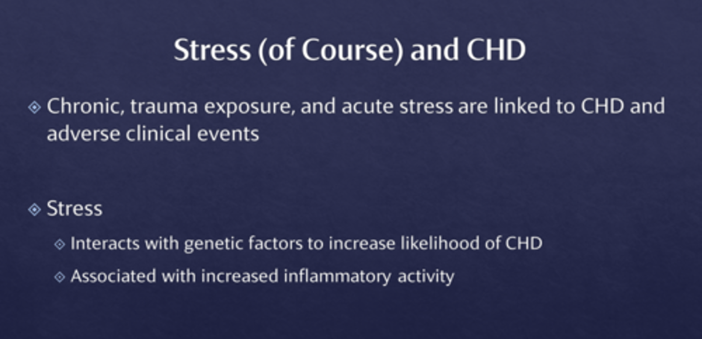 <p>stress, lack of support, depression, etc. all increase risk</p>