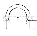<p>A round arch<span style="color: red"> resting on two large corbels</span> with curved faces.</p>