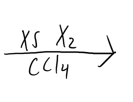 <ul><li><p>4 X’s are added; 2 to each side of triple bond</p></li></ul><p></p>