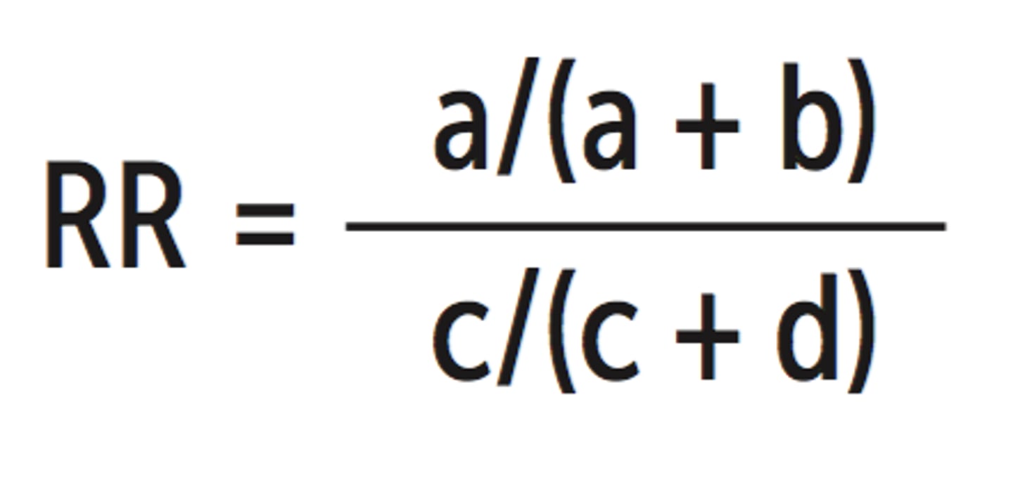 <p>- Risk Ratio (RR)</p><p>- The risk of patients in the intervention group experiencing the outcome divided by the risk of patients in the control group experiencing the outcome</p><p>- The intervention and control conditions have the same effect, then, assuming that the groups are comparable in all other respects, the risk of the event will be the same in both groups (i.e. the top and bottom of the fraction will be the same, and the RR will be 1.0)</p><p>- If the risk of death is reduced in the intervention group compared with the control group, then the RR will be <1.0</p><p>- If the intervention is harmful, then the RR will be >1.0</p><p>- The further the RR is from the 1.0, the greater the strength of association between the intervention and the outcome</p>