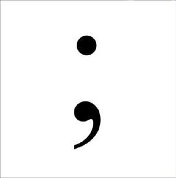<p>A punctuation mark that signals a break in a sentence, halfway between the full stop of a period and the short pause of a comma</p>