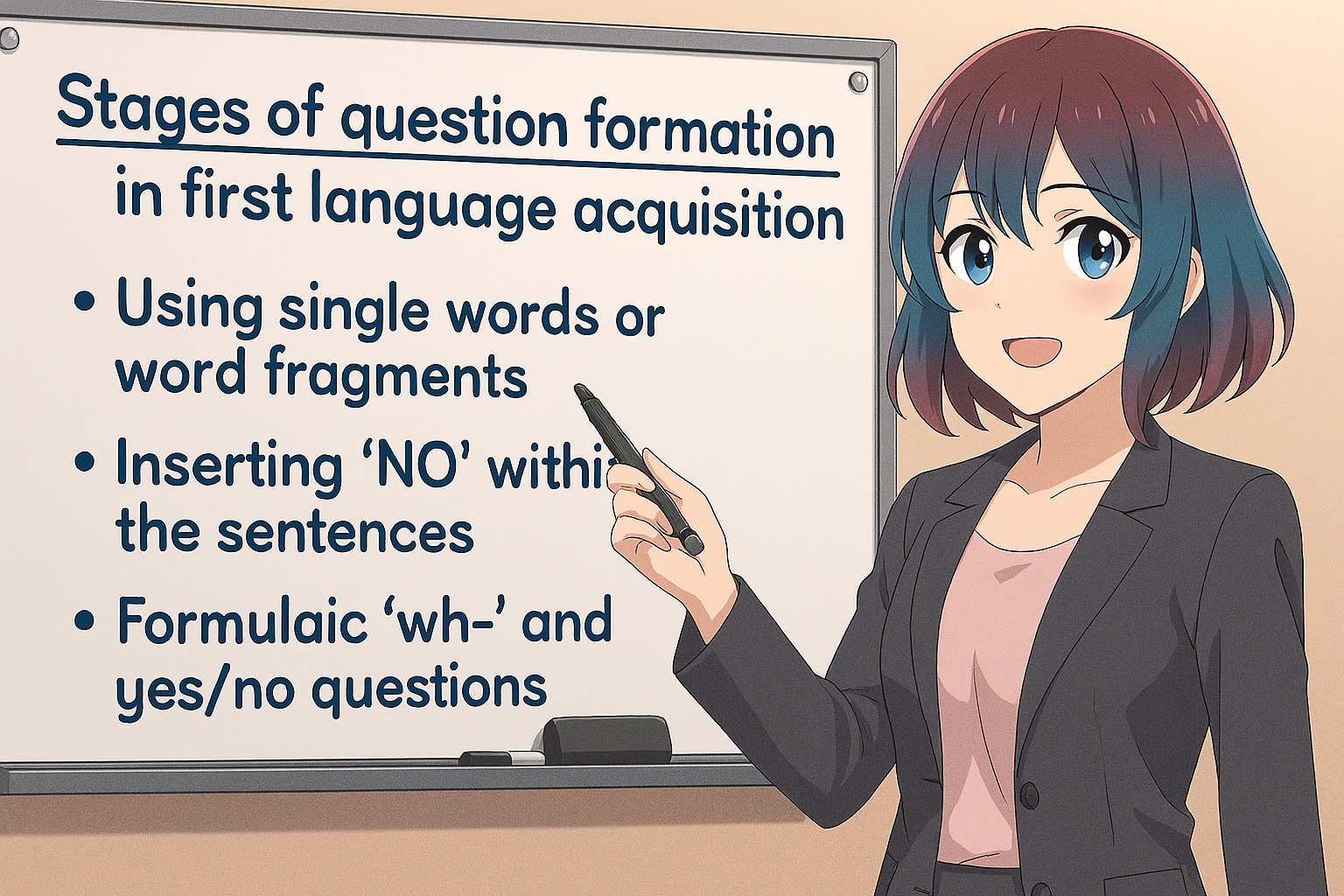 <p>Stages of Question Formation in First Language Acquisition</p>