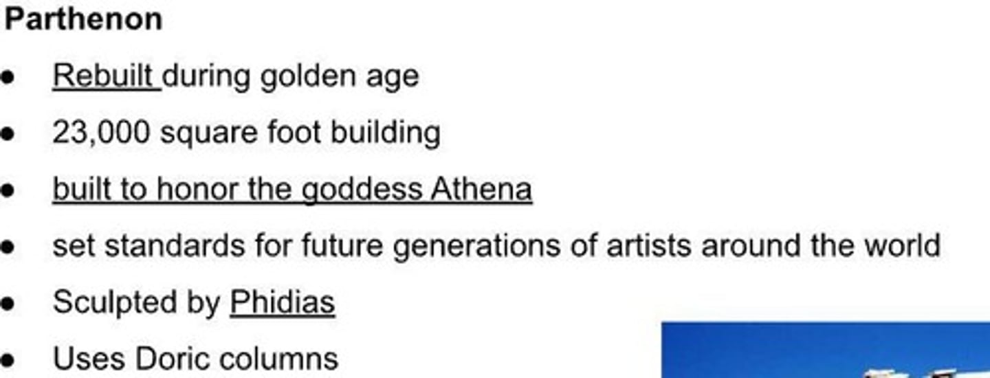 <p>The construction of the Parthenon between 447 and 432 BCE.</p>