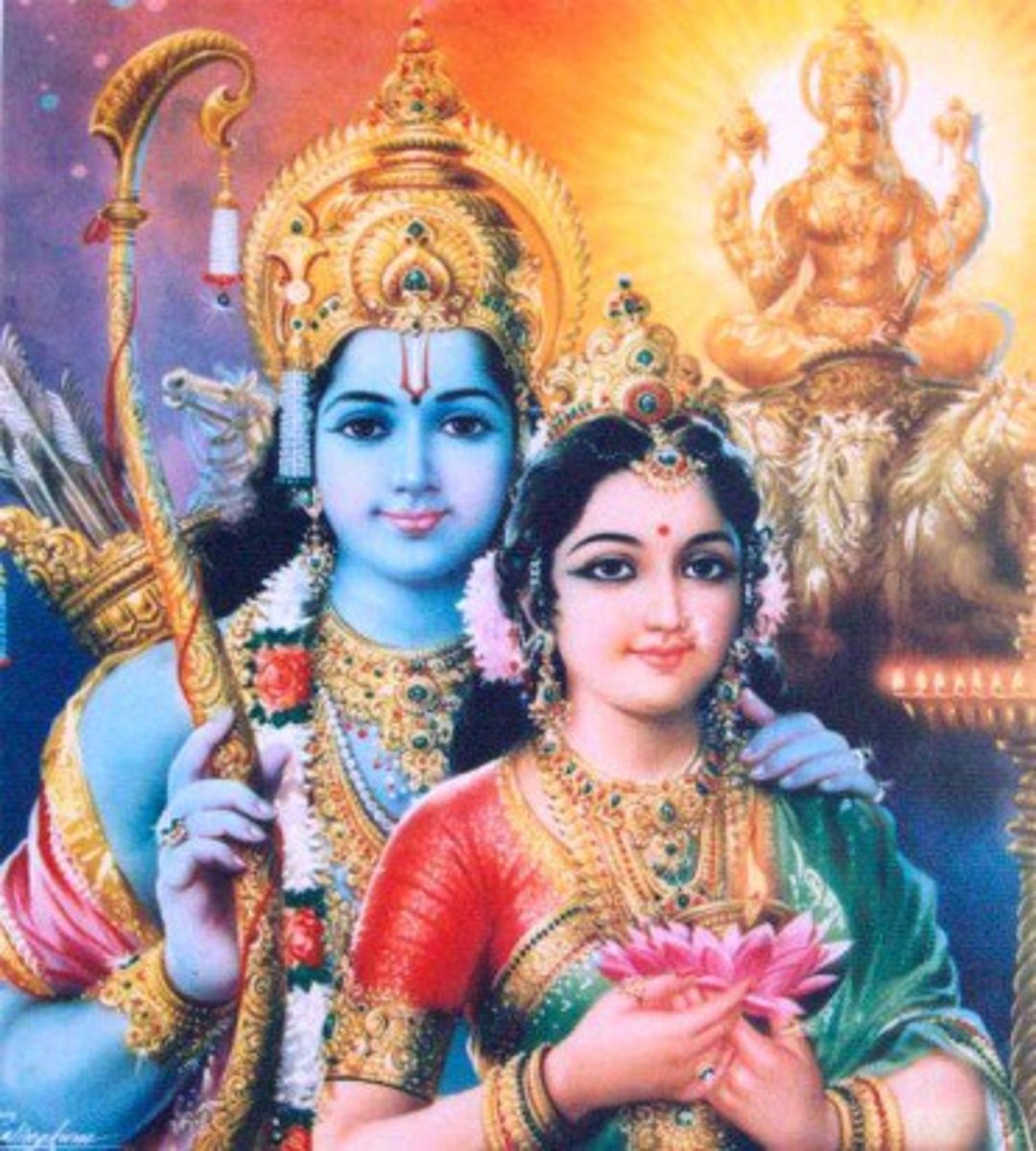 <p>epic Sanskrit poem about King Rama and his wife, Sita; highlights concept of dharma.</p>
