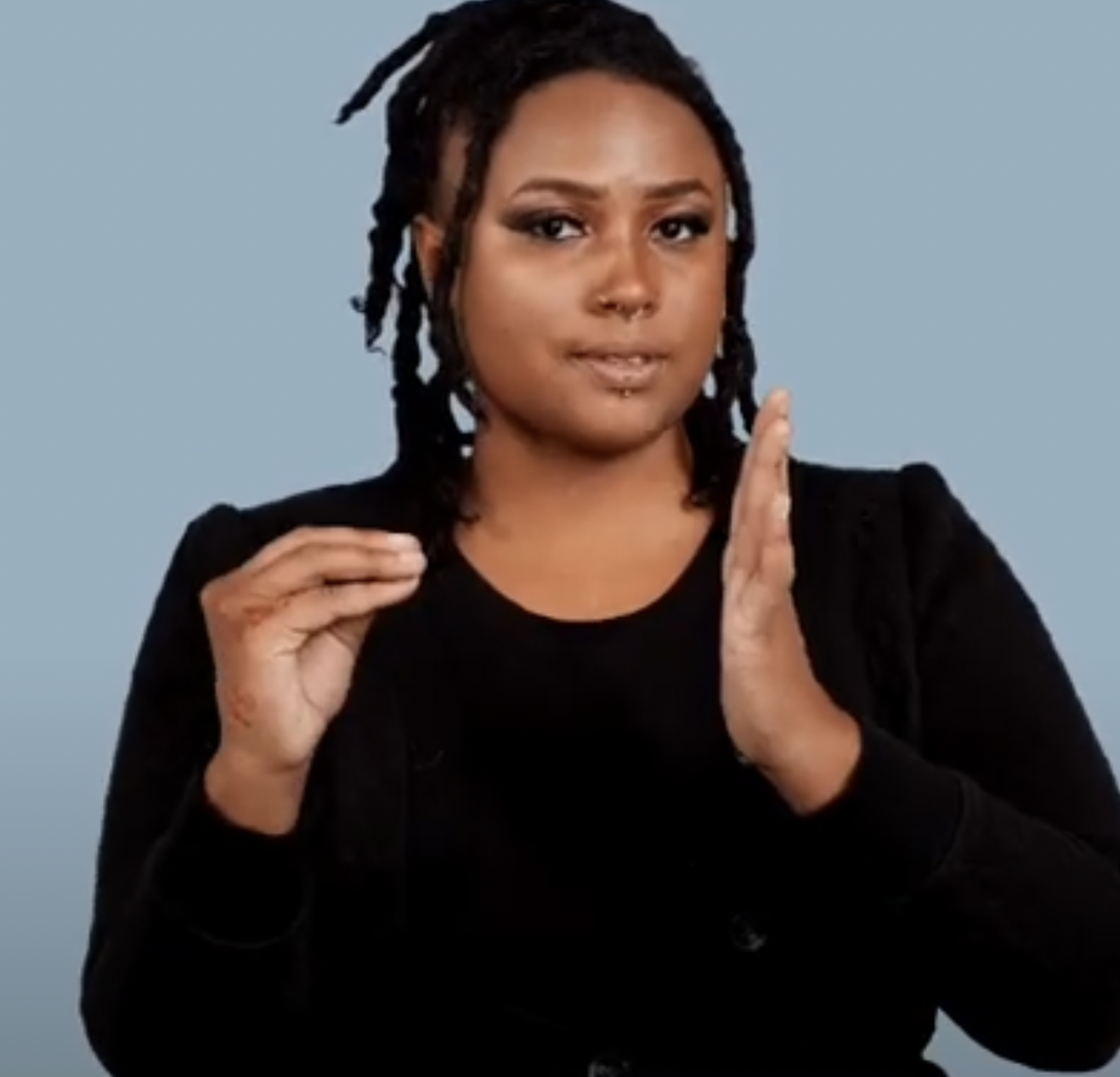 <p>fingers sprawled out on palm and then closing, ending like this</p>