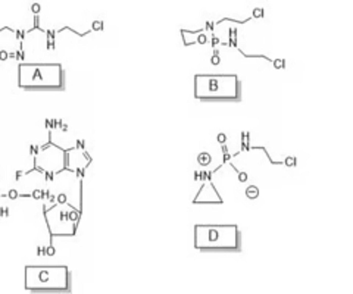 <p>Which drug can generate isocyanate upon decomposition inside the tumor cell?</p>