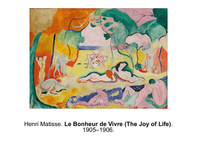 <p><em>Le Bonheur de Vivre (The Joy of Life)</em><span>,</span></p><p><span> Henri Matisse, </span></p><p><span>Fauvism</span></p>