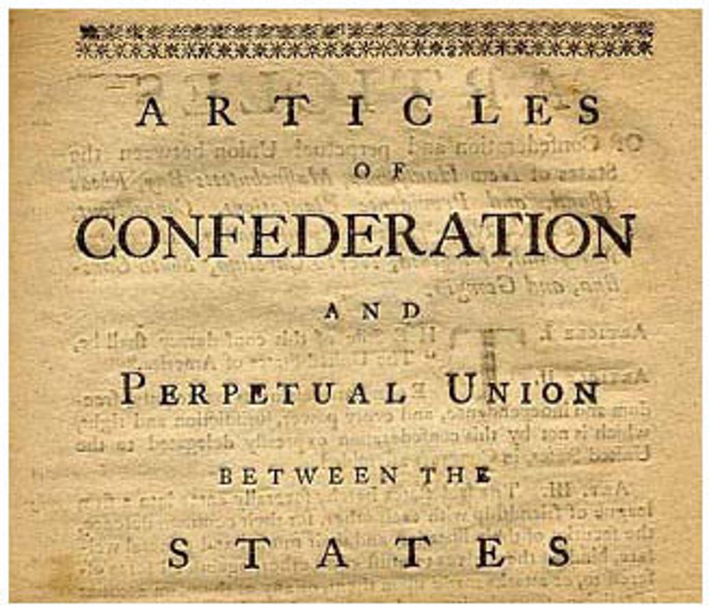 <p>1st Constitution of the U.S. 1781-1788 (weaknesses-no executive, no judicial, no power to tax, no power to regulate trade)</p>